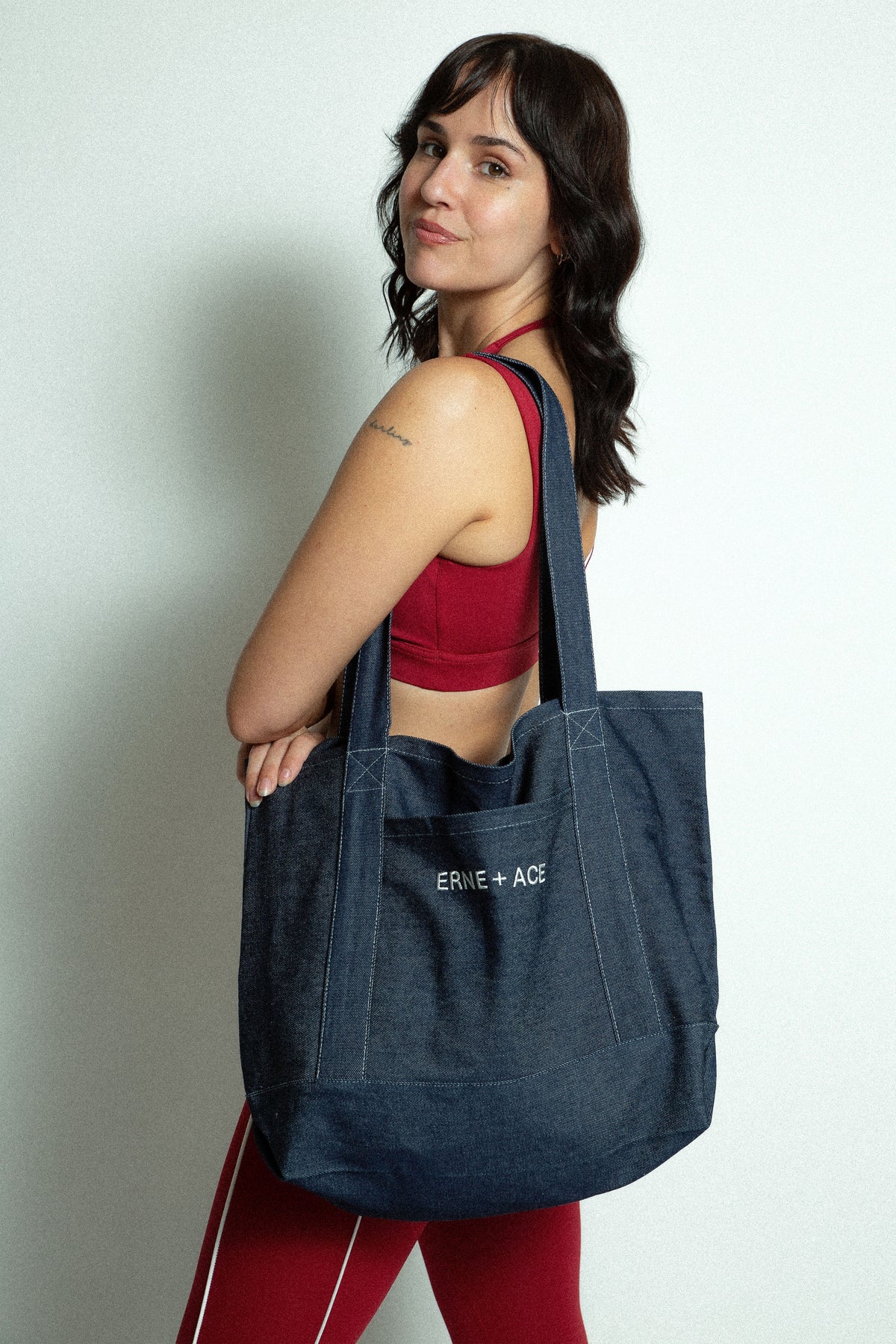 Denim Logo Tote
